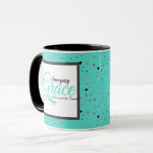 Mug Amazing Grace sarcelle et noir (Devant gauche)