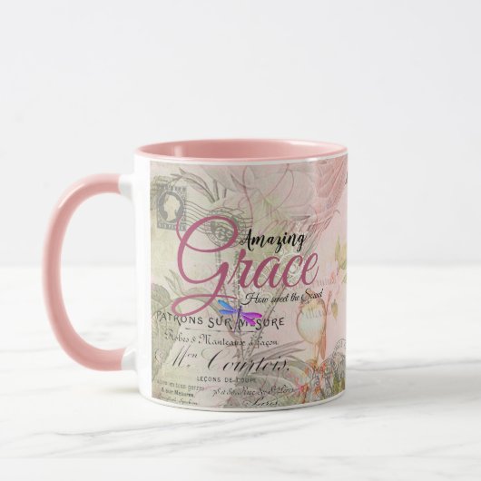 Mug Amazing Grace vintage rose   (Gauche)