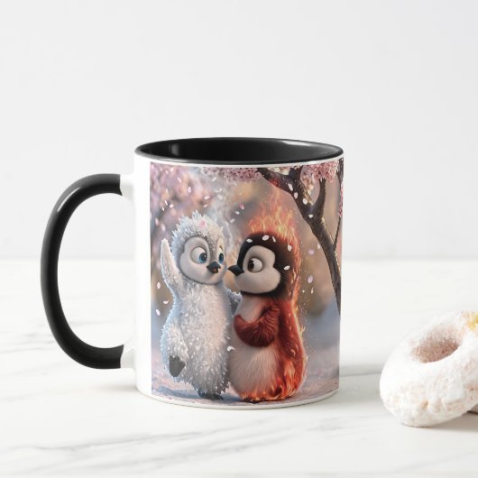 Mug Amber et Frosty - Coupe Fleur de Cerisier (Avec donut)