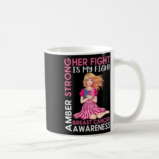 Mug Amber Forte Conscience du cancer du sein Sa lutte (Droite)