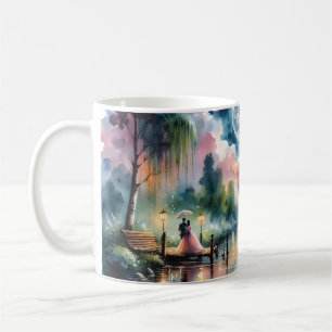 Mug Ambiance romantique Moonlight Watercolor Scène noc