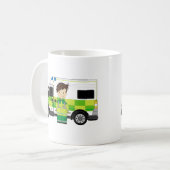 Mug Ambulance mignonne de bande dessinée et EMT (Devant gauche)