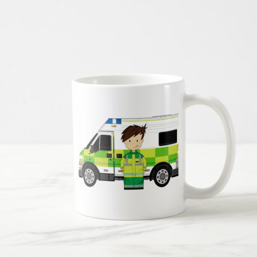 Mug Ambulance mignonne de bande dessinée et EMT (Droite)