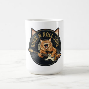 Mug Âme Rock N Roll Chat Guitariste Vintage