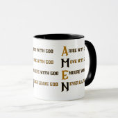 Mug AMEN Avec Dieu Déclaration audacieuse de foi chrét (Devant droit)