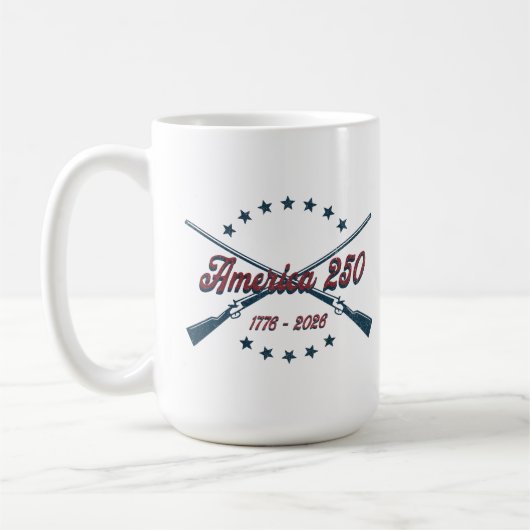 Mug America 250 Crossed Rifles Patriotic 1776-2026 (Gauche)