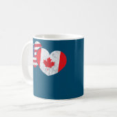 Mug America Canada Coeur Drapeau Américain Canadien (Devant gauche)