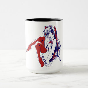 Mug Américain Manga Neko Catgirl Kawaii Anime