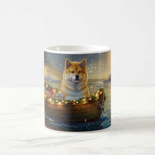 Mug American Akita Christmas Festive Voyage (Centre)