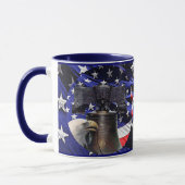 Mug American Bald Eagle, Bell et drapeau (Gauche)