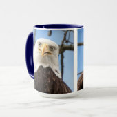 Mug American Bald Eagle Face Wildlife Funny Blue (Devant gauche)