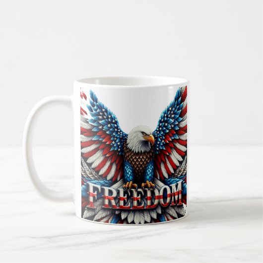 Mug American Bald Eagle Patriotique USA Drapeau Libert (Gauche)