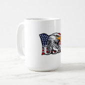 Mug American Bald Eagle with USA Drapeau - Patriotique (Devant gauche)