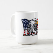 Mug American Bald Eagle with USA Drapeau - Patriotique (Devant gauche)