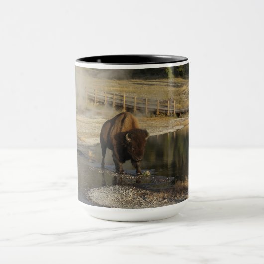Mug American Bison Yellowstone Wildlife Photography (Centre)