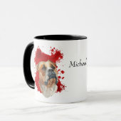 Mug American Bulldog Red Abstrait Arrière - plan (Devant gauche)