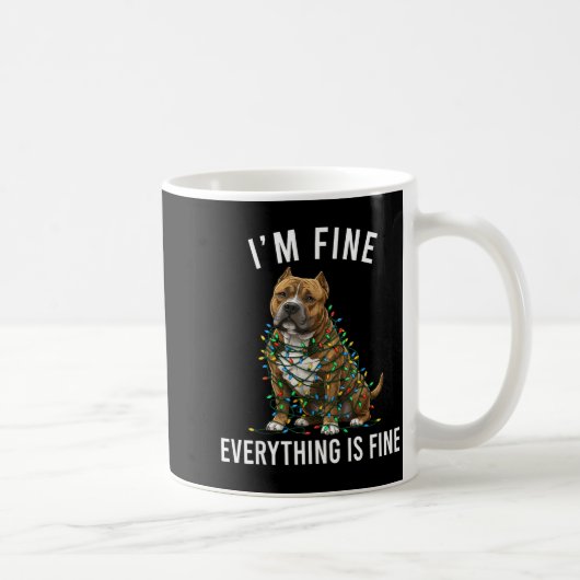 Mug American Bully Christmas I'm Fine Everything Is Fi (Droite)