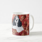Mug American Cocker Spaniel sur Chaise Rouge (Devant droit)