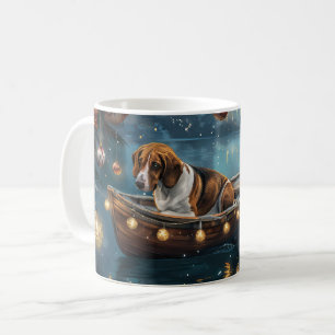 Mug American English Foxhound Christmas Festive Voyage