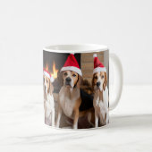 Mug American English Foxhound Freplace Noël (Devant droit)