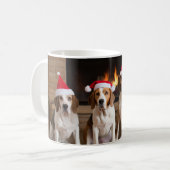 Mug American English Foxhound Freplace Noël (Devant gauche)