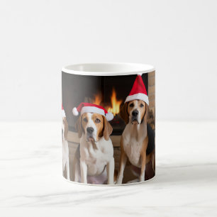 Mug American English Foxhound Freplace Noël