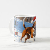 Mug American English Foxhound Noël Festive Neige (Devant gauche)