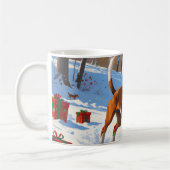Mug American English Foxhound Noël Festive Neige (Gauche)