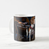 Mug American English Foxhound Snowy Sleigh Noël (Devant gauche)