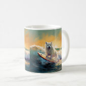 Mug American Eskimo Beach Surf Peinture (Devant droit)