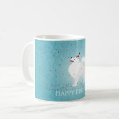 Mug American Eskimo Chien Joyeux Design d'anniversaire (Devant gauche)