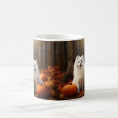 Mug American Eskimo Chiot Automne Citrouille délice (Centre)