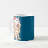 Mug American Eskimo Dog Christmas Santa Hat Pet Dog Lo (Devant gauche)