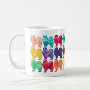 Mug American Eskimo Rainbow Watercolor Design