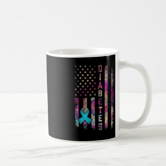 Mug American Flag Diabetes Sensibilisation Support Tie (Droite)