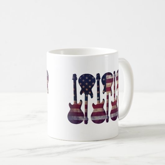 Mug American Flag Guitar Art (Devant droit)