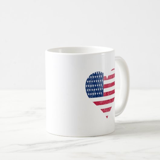 Mug American flag in heart (Devant droit)