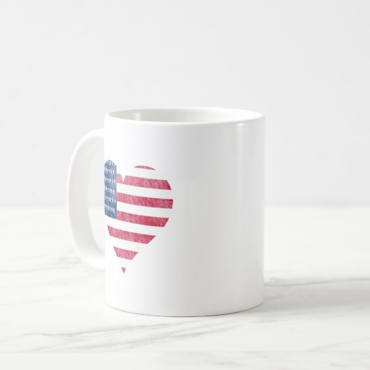 Mug American flag in heart (Devant gauche)