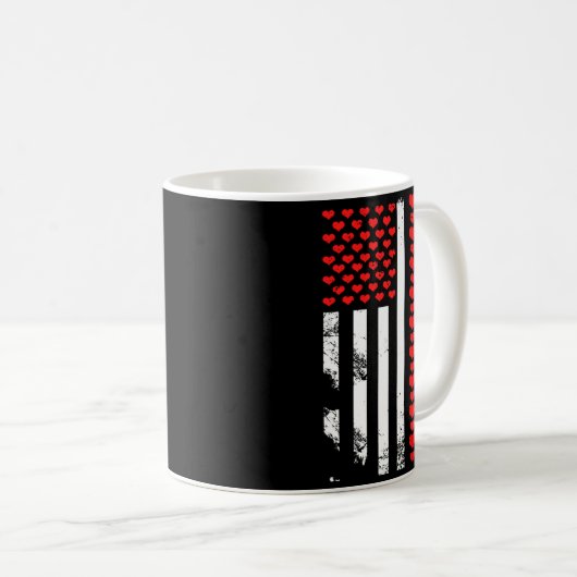 Mug American Flag Patriotic Valentines Day Clic He  (Devant droit)