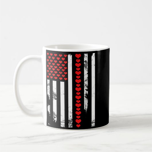 Mug American Flag Patriotic Valentines Day Clic He (Gauche)