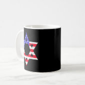 Mug American Flag Star Of David Jewish Hanukkah T Shir (Devant gauche)