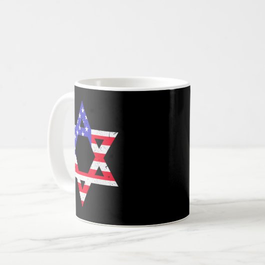 Mug American Flag Star Of David Jewish Hanukkah T Shir (Devant gauche)