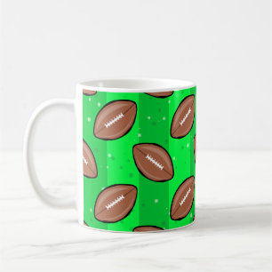 Mug American Football Balls - Motif sur Green