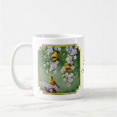 Mug American Goldfinches & Pink Apple Blossings (Gauche)