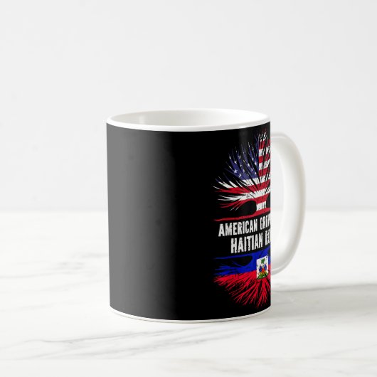 Mug American Grown With Haitian Roots Usa Flag Haiti (Devant droit)