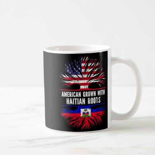 Mug American Grown With Haitian Roots Usa Flag Haiti (Droite)