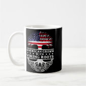 Mug American Grown With Viking Roots Us Flag Tree Men (Gauche)