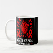 Mug American Heart Disease Awareness Month Ribbon Red  (Gauche)