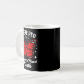 Mug American Heart Disease Awareness Month Ribbon Red  (Devant gauche)