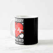 Mug American Heart Disease Awareness Month Ribbon Red  (Devant gauche)